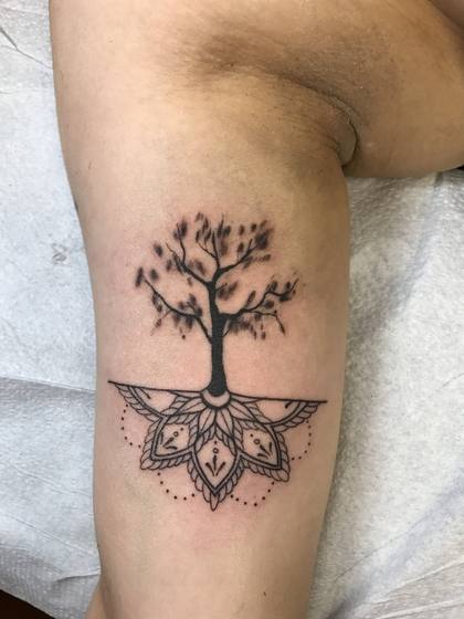Black & Gray tattoo work by Chris Tate